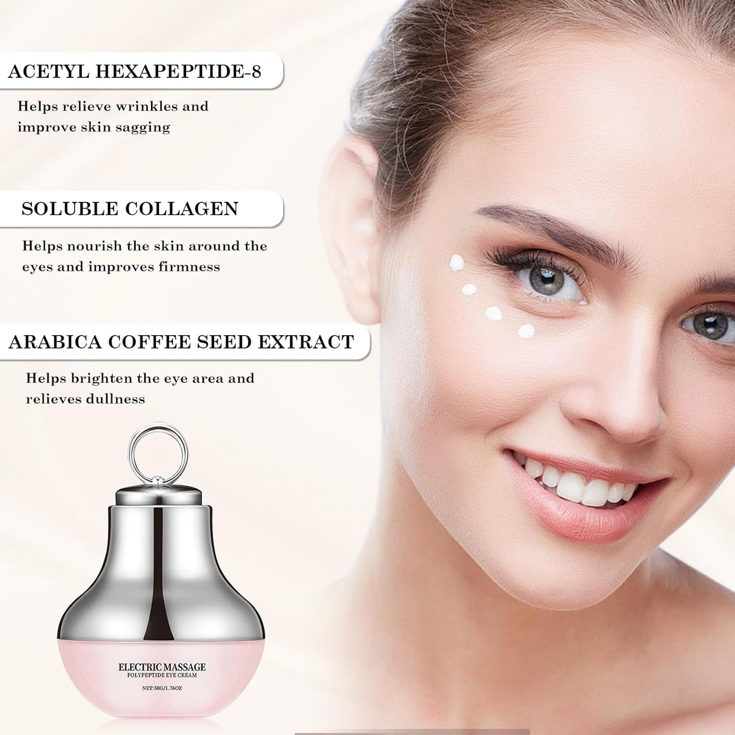 Crema Rassodante per il Contorno Occhi, Antirughe, Idratante, Illuminante e Bio.